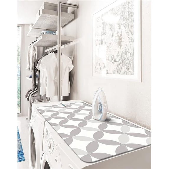 Westex ISTP06 2-in-1 Tonal Grey Circles Portable Steamer Pad, 39.5' x 19'