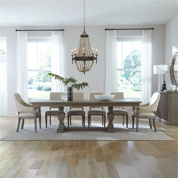 Westfield 7 Piece Trestle Table Set - Havana Brown Finish