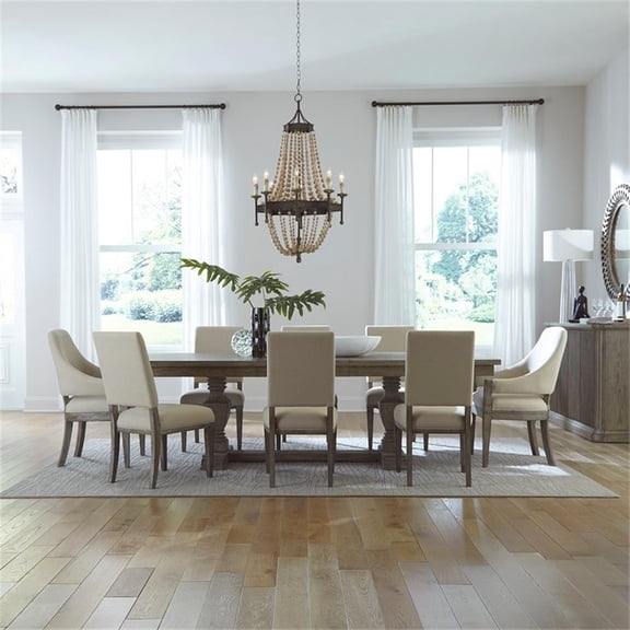 Westfield 9 Piece Trestle Table Set - Havana Brown Finish
