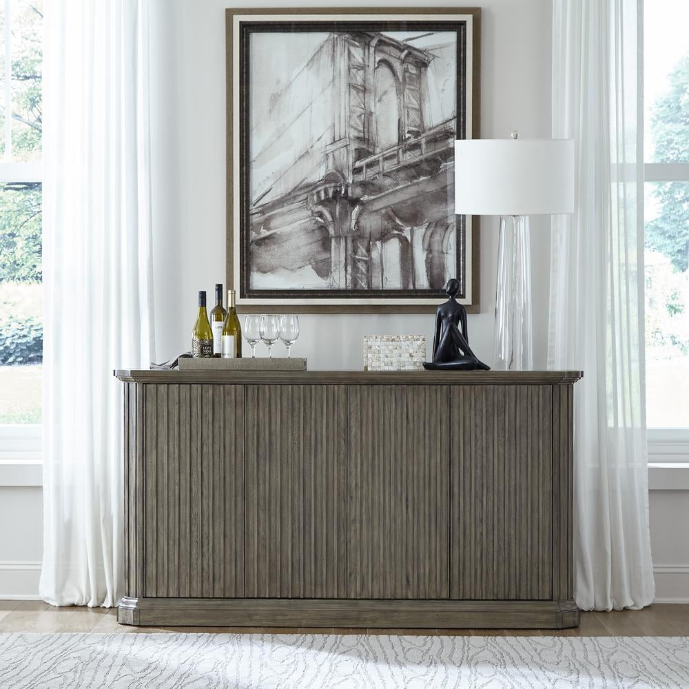 Westfield Havana Brown Slatted Front Buffet with Adjustable Shelves