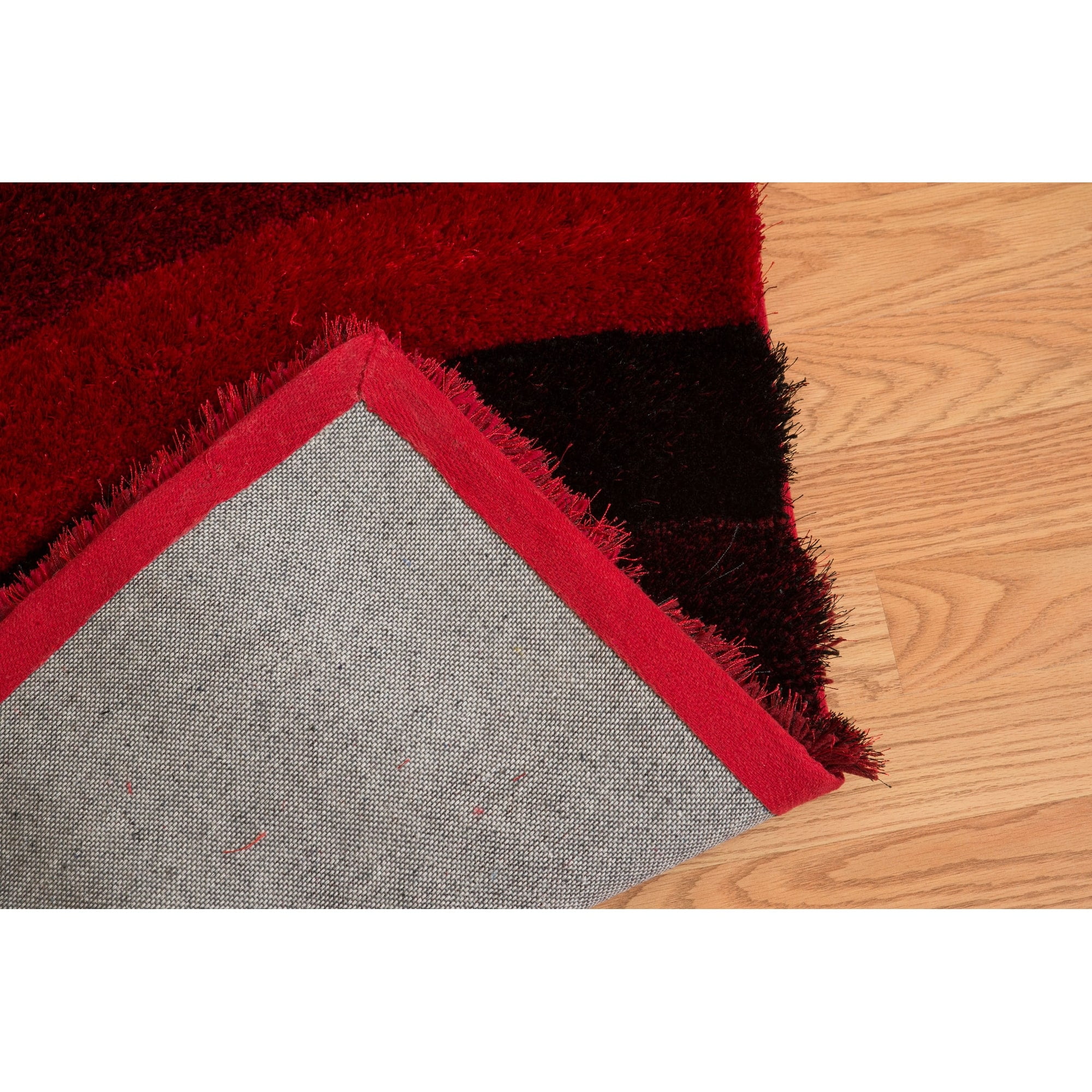 Westfield Home Posh Mariella Ultra Plush Shag Area Rug Red/Black 5'3