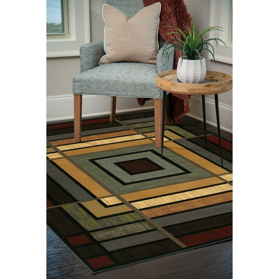 Westfield Home Sculptures Lynette Hand Carved Area Rug Terracotta 7'10" x 10'6" Olefin Geometric 8' x 10' Indoor Living Room,Bedroom,Dining Room
