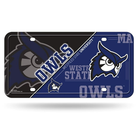 Westfield State Owls 12x6 Metal License Plate Auto Tag