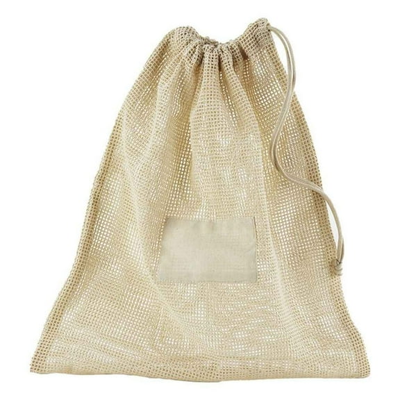 Westford Mill Mesh Natural Cotton Drawstring Bag