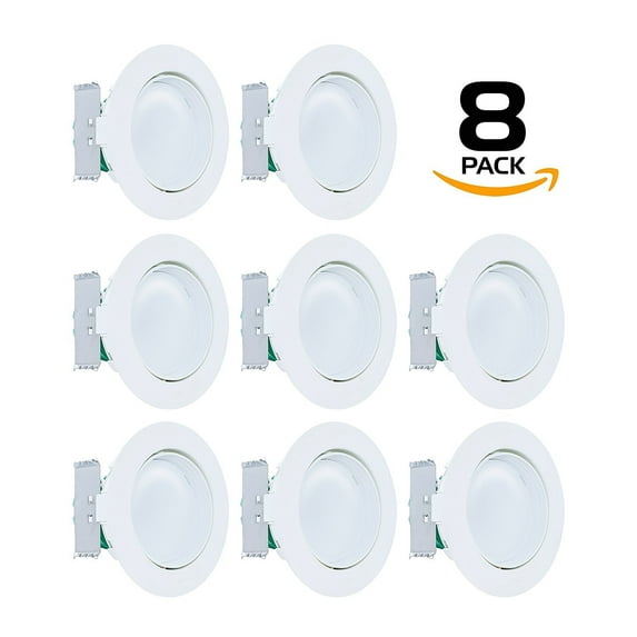 Westgate 10W 4 Inch Adjustable LED Retrofit Downlight with Integrated Smooth Trim, Dimmable LED Recessed Light Fixture, Damp Location Rated, 120V Energy Star 5 YR Warranty (4100K Cool White, 8 Pack)