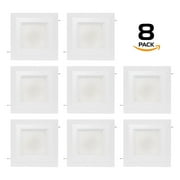 Westgate 15 Watt 6" Inch Recessed Lighting Kit With Baffle Trim - Square Shaped LED Retrofit Downlight - Premium Dimmable Light Fixture - Best Ceiling Lights - ETL Listed