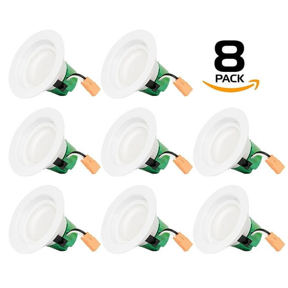 Westgate 9W 3 Inch LED Retrofit Downlight with Integrated Smooth Trim, Dimmable LED Recessed Light Fixture, Damp Location Rated, 120V Energy Star 5 Year Warranty (8-Pack, NW 4100K Cool White)