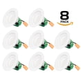 thumbnail image 1 of Westgate 9W 3 Inch LED Retrofit Downlight with Integrated Smooth Trim, Dimmable LED Recessed Light Fixture, Damp Location Rated, 120V Energy Star 5 Year Warranty (8-Pack, DL 5000K Bright White), 1 of 7