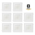 thumbnail image 1 of Westgate 9W 4 Inch LED Retrofit Square Shaped Down-light with Baffle Trim, Dimmable LED Recessed Light Fixture, Damp Location Rated, 120V Energy Star 5 YR Warranty (8 Pack, 3000K Soft White), 1 of 9