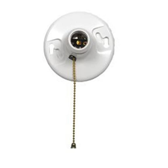 Westgate MS507CW-UL Porcelain Receptacle Ceiling Lamp Holders Bakelite Receptacle With Pull-Up Chain