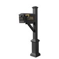 thumbnail image 1 of Westhaven System With Lewiston Mailbox, (3 Cast Plates) Square Base & Pyramid Finial In (Black), 1 of 2