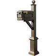 thumbnail image 1 of Qualarc Westhaven System with Lewiston Mailbox, (3 Cast Plates) Square Base & Pyramid Finial in (Bronze), 1 of 2