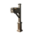 thumbnail image 1 of Westhaven System With Lewiston Mailbox, Square Base & Pyramid Finial In (Bronze), 1 of 3