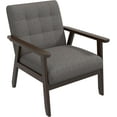 thumbnail image 1 of Westice Accent Chair 1PC, Mid-Century Modern Living Room Chairs with Solid Wood Frame & Soft Thicken Cushion, Upholstered Arm Reading Chair for Bedroom, Balcony, Grey Linen Fabric & Black Legs, 1 of 9