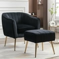 Westice Oversized Velvet Lounge Armchair with Ottoman, Contemporary Accent Chair for Living