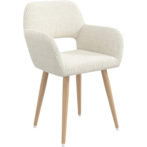 Westice Corduroy Desk Chair, Comfy Armchair with Faux Fur for Teen Girls, Beige, 1PC