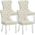 thumbnail image 2 of Buy ZHENGHAO Rattan Dining Chairs Set Of 4, Farmhouse Black Dining Room Chairs With Rectangle Cane Back French Country Kitchen Chairs Upholstered Wood 2 of 10