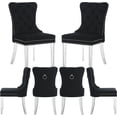 Westice Set Of 6 Upholstered Dining Chairs – PU Leather, Nailhead Trim, Rubber Wood Legs