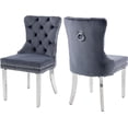 thumbnail image 1 of Westice Dining Room Chairs Set of 2, Velvet Fabric, Button Tufted, Stainless Steel Legs, Dark Gray, 1 of 9