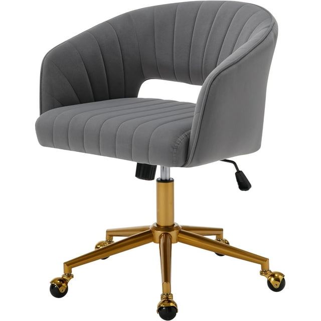 Westice Home Office Desk Chairs, Velvet Rolling Chair, Height
