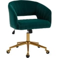 thumbnail image 1 of Westice Velvet Desk Chair Height Adjustable and Swivel, Green, 1 of 9