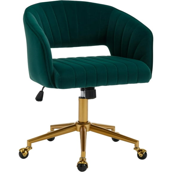 Westice Velvet Desk Chair Height Adjustable and Swivel, Green