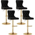 thumbnail image 1 of Westice Velvet Swivel Bar Stools Set of 4 with Tufted Back & Gold Base, Black, 1 of 9