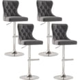 thumbnail image 1 of Westice Velvet Swivel Bar Stools Set of 4 with Tufted Back & Steel Base, Gray, 1 of 9