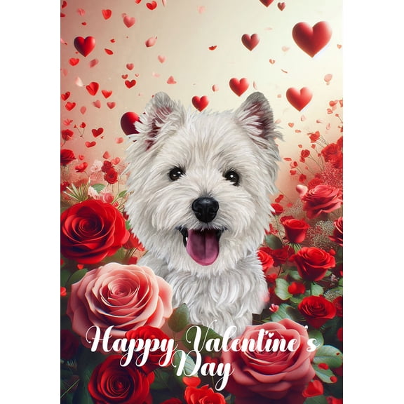 Westie - Best of Breed Valentines Day Outdoor Garden Flag 12" x 17" Mailbox Flag Dog Flag