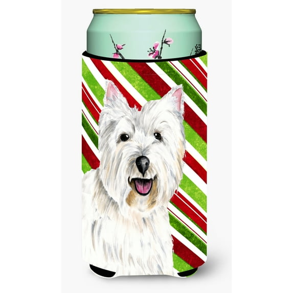 Westie Candy Cane Holiday Christmas Tall Boy Hugger
