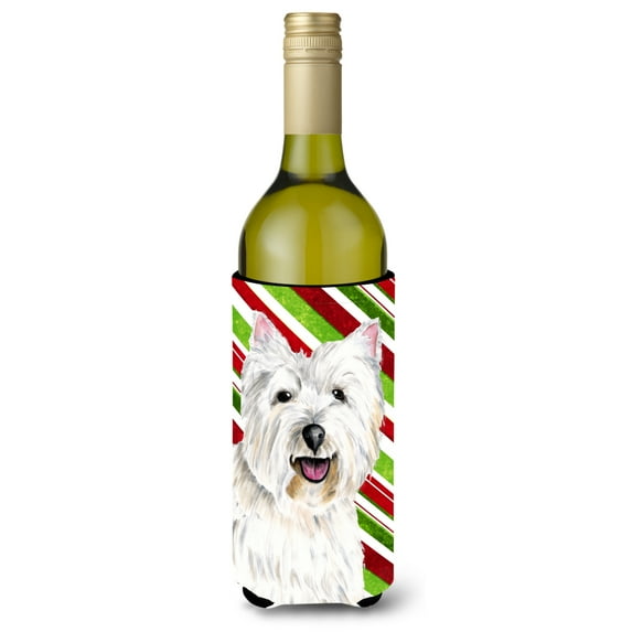 Westie Candy Cane Holiday Christmas Wine Bottle Hugger