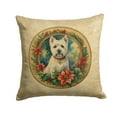 thumbnail image 1 of Westie Christmas Flowers Throw Pillow 14 in x 14 in, 1 of 2