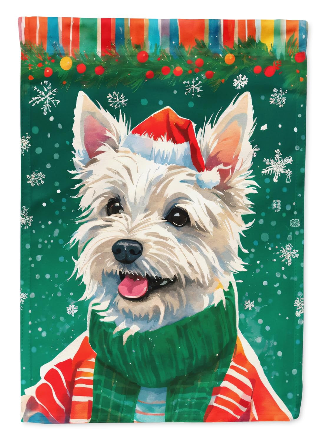 Westie Christmas Garden Flag 11.25 in x 15.5 in
