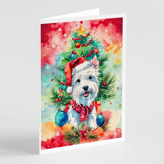 Westie Christmas Greeting Cards Pack of 8 7 in x 5 in
