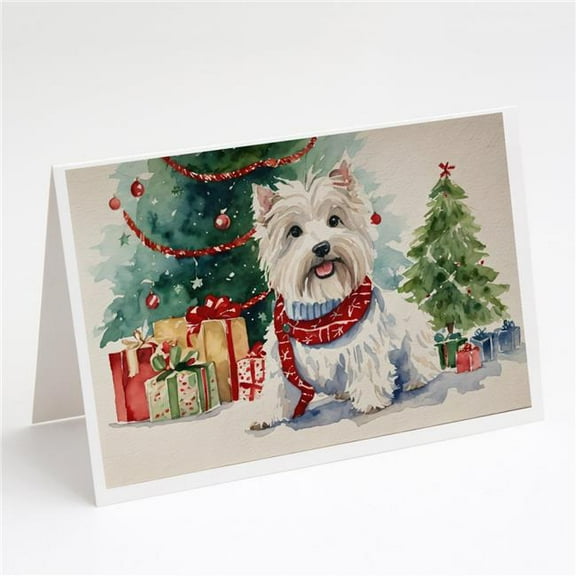 Westie Christmas Greeting Cards and Envelopes Pack of 8 7 in x 5 in