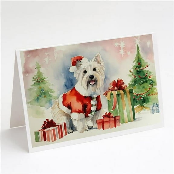 Westie Christmas Greeting Cards and Envelopes Pack of 8 7 in x 5 in