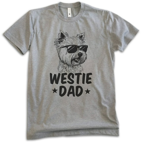 Westie Dad, Unisex Men's Shirt, West Highland White Terrier Owner, Funny Dog Dad Gift, Dark Heather Gray, Medium