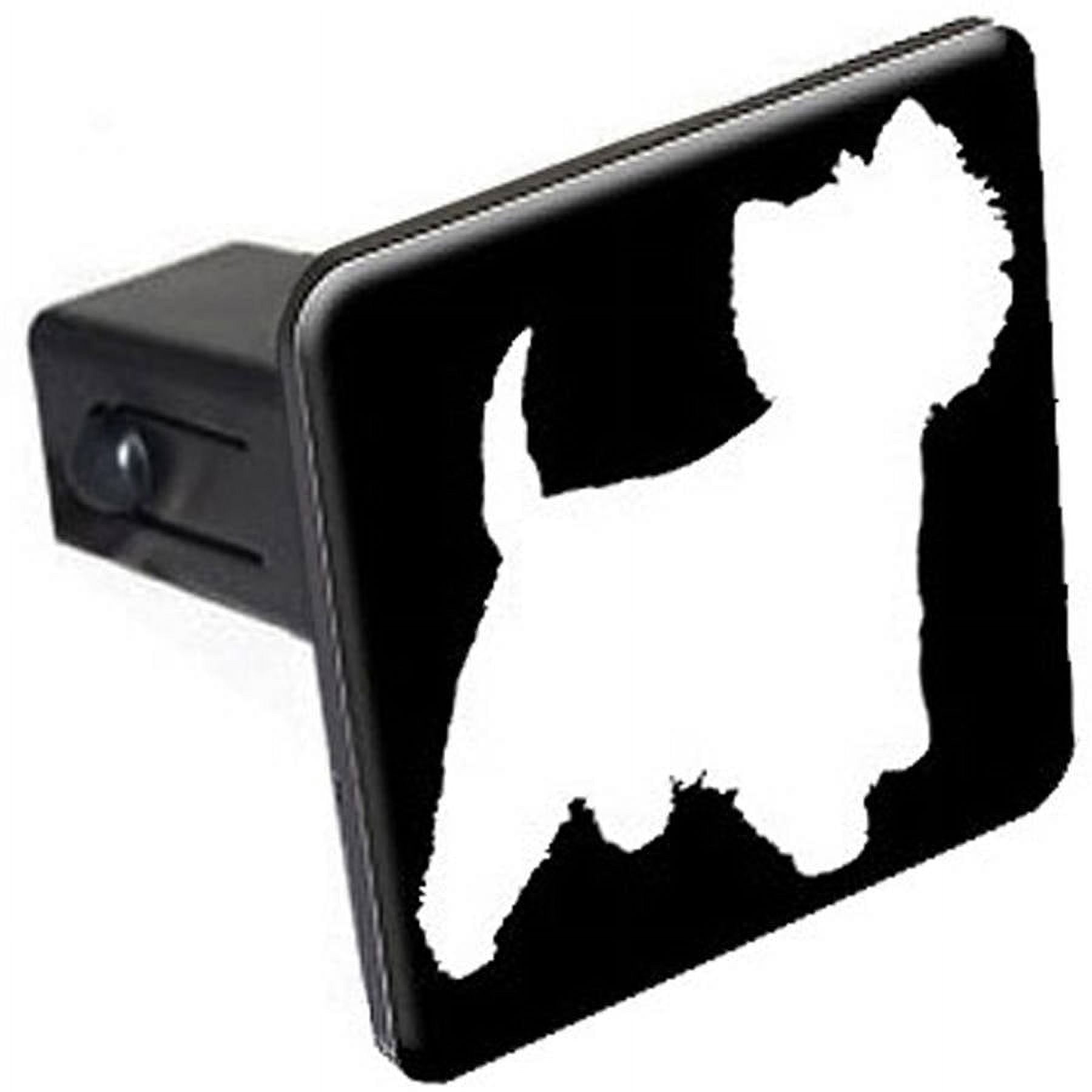 Paw Print Tow Hitch Cover Plug For 2" Receiver - Black ABS Plastic With UV Resistant Design