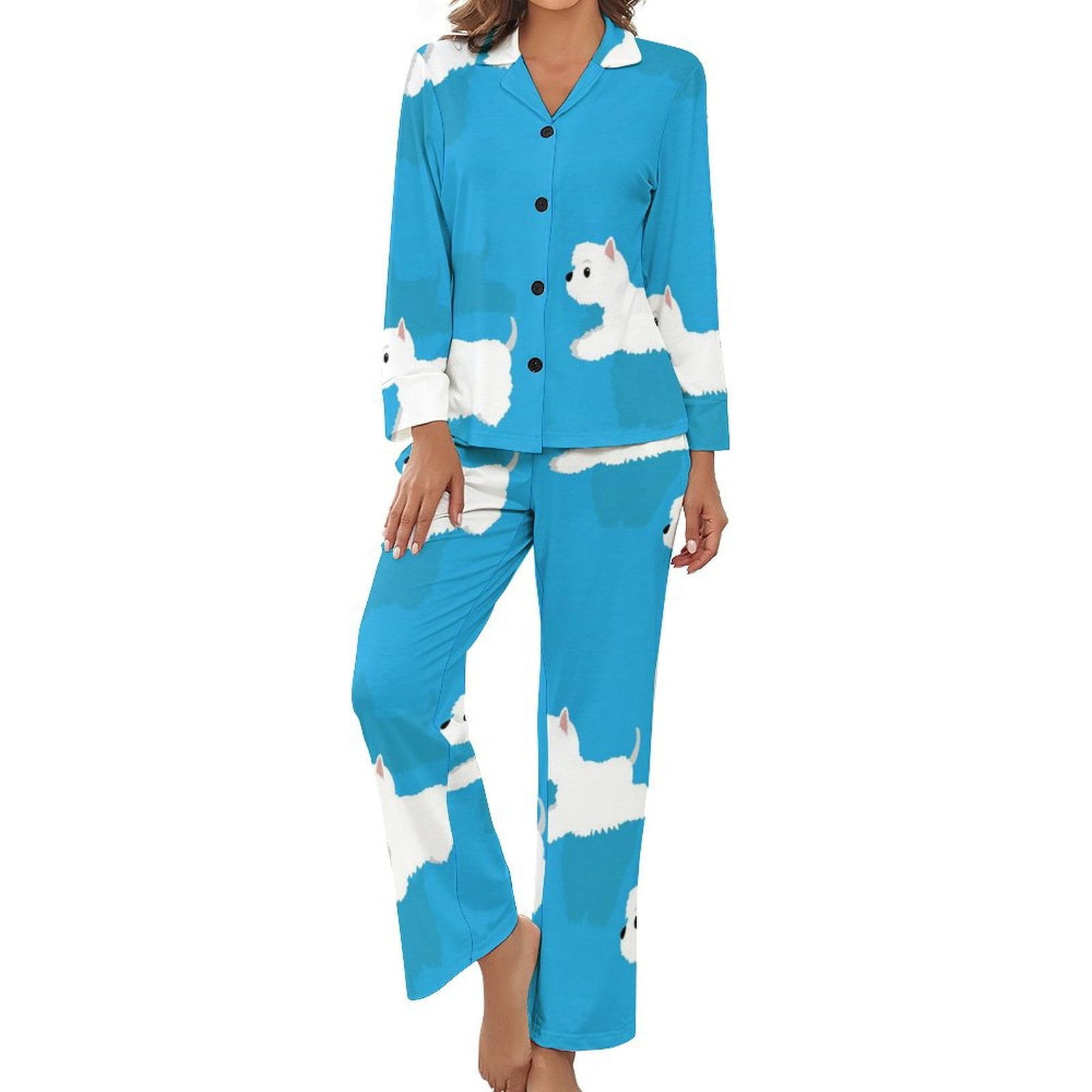 2 Piece Westie PJ Set - Silver 2 Piece Westie PJ Set - Silver