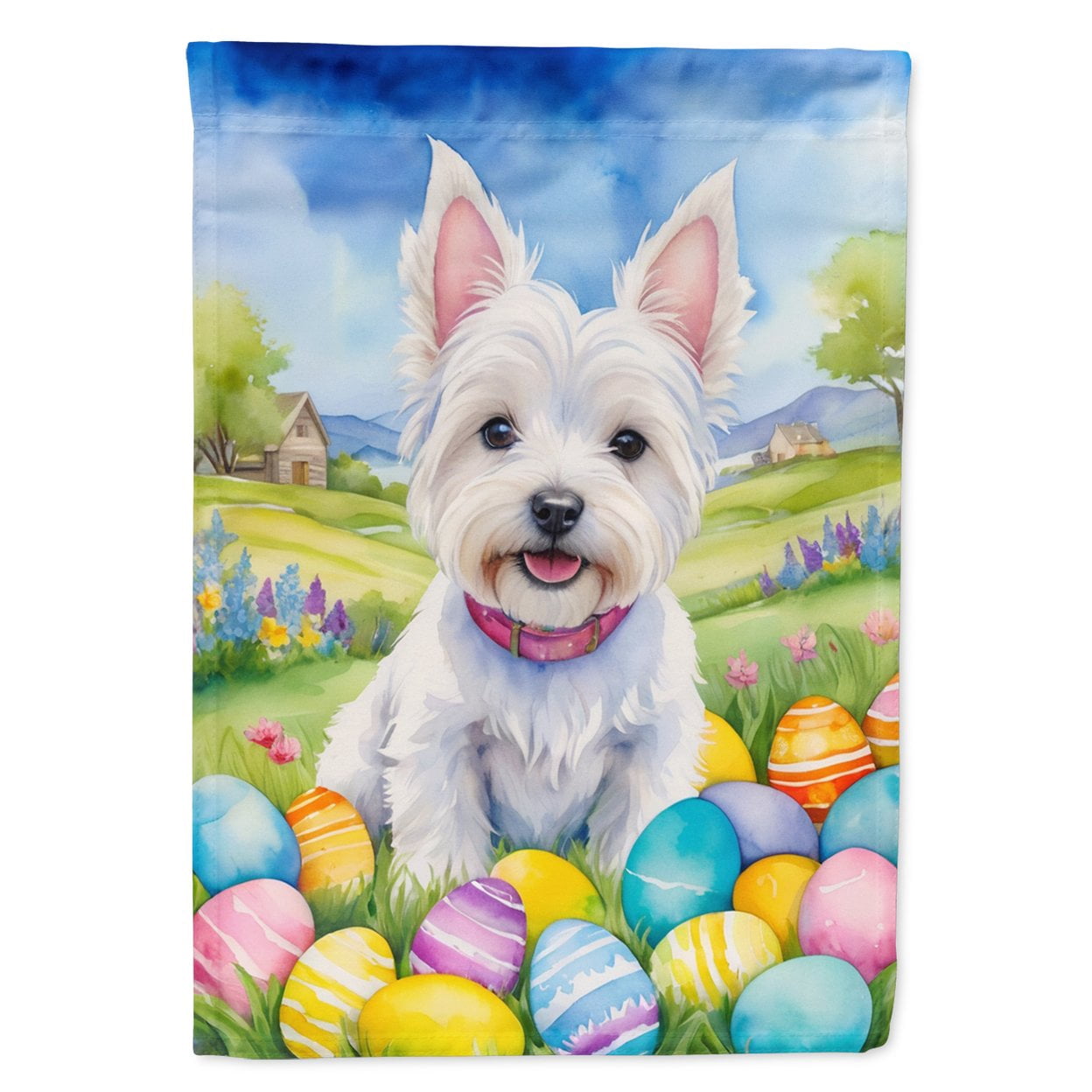 Westie Easter Egg Hunt Garden Flag 11.25 in x 15.5 in