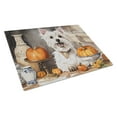 thumbnail image 1 of Westie Fall Kitchen Pumpkins Glass Cutting Board Large 12 in x 15 in, 1 of 5