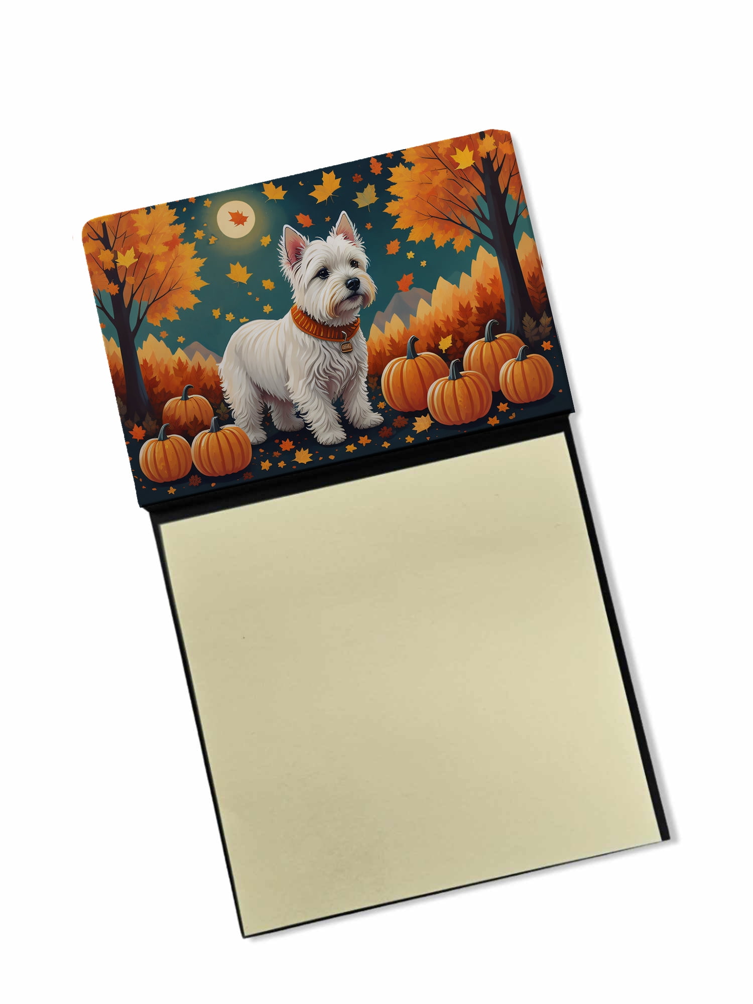 Westie Fall Sticky Note Holder 3.25 in x 5.25 in