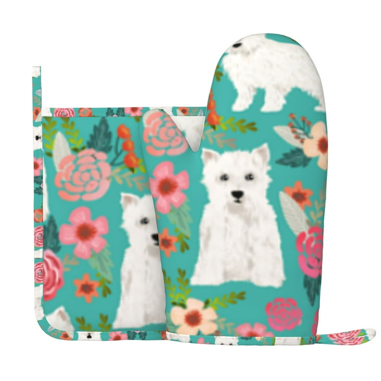 Westie Oven Mitts & Pot Holders (4 Piece Set) Westie Oven Mitts & Pot Holders (4 Piece Set)