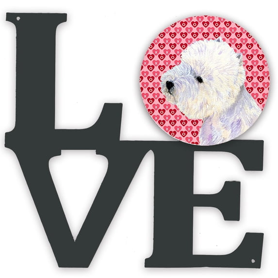 Westie Hearts Love and Valentine's Day Portrait Metal Wall Artwork LOVE