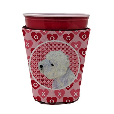 Westie Hearts Love and Valentines Day Red Cup Hugger