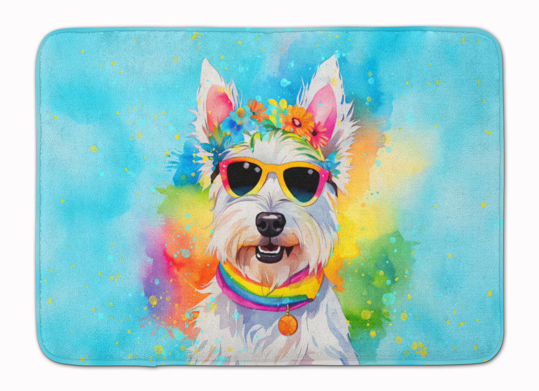 Westie Hippie Dawg Memory Foam Kitchen Mat