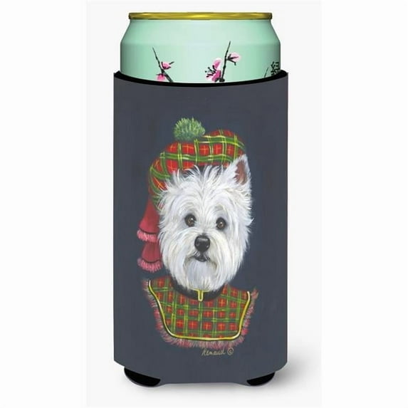 Westie Lad Plaid Tall Boy Hugger