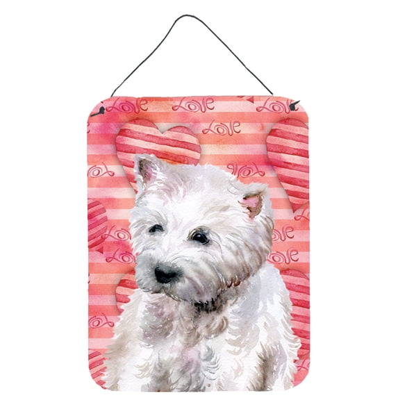 Westie Love Wall or Door Hanging Prints Red