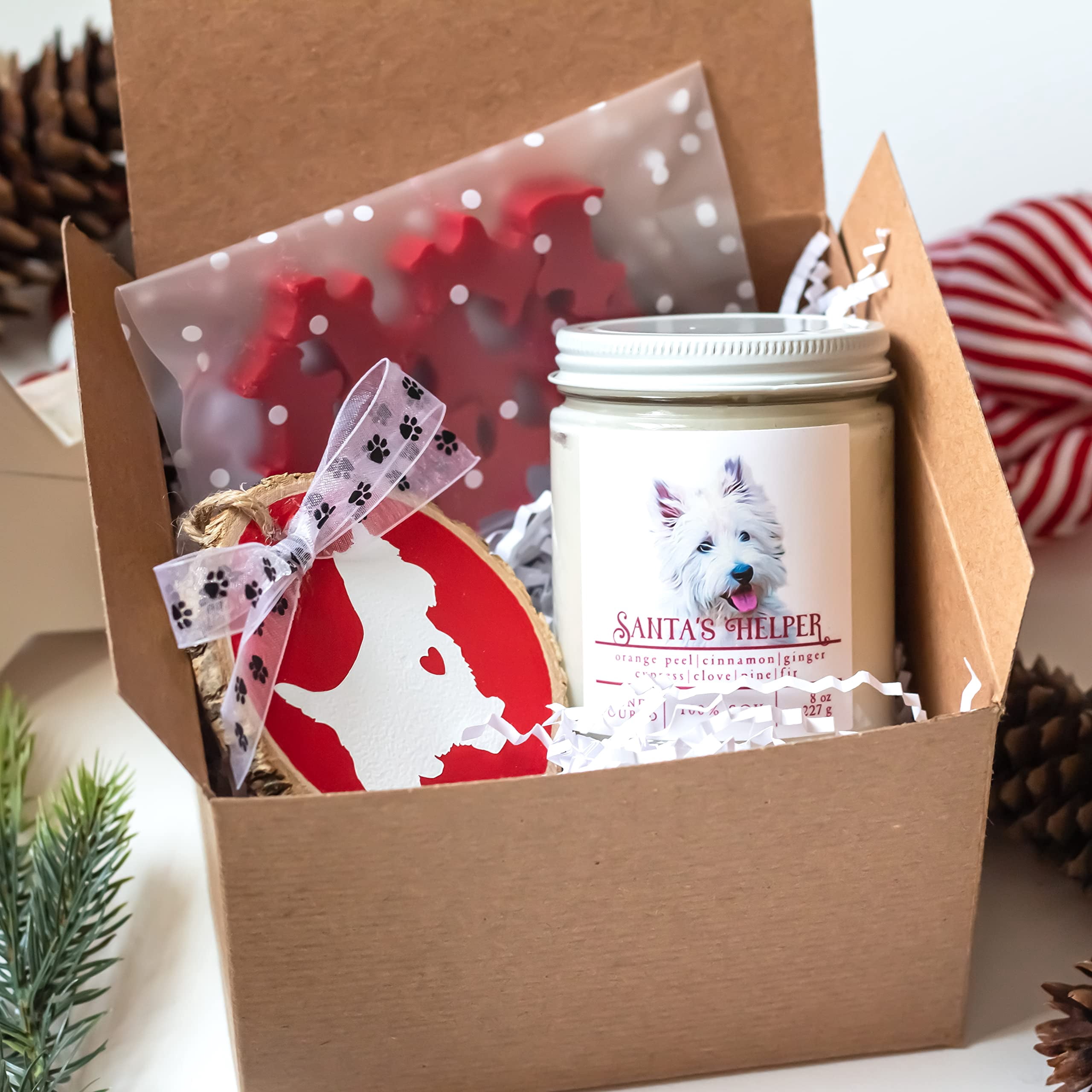 Westie Lover Gift Set,Valentine's Day Present for West Highland White Terrier Fans,Comes with Scented Candle,Decorative Ornament,Mini Wax Melts Pack,Ideal for Dog Parents,Birthday Gifts,Home Decor