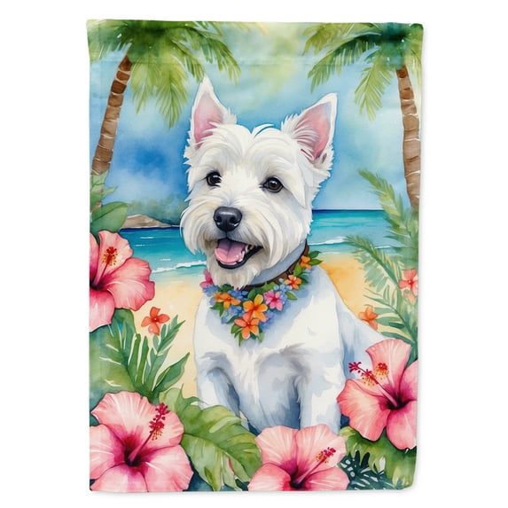 Westie Luau House Flag